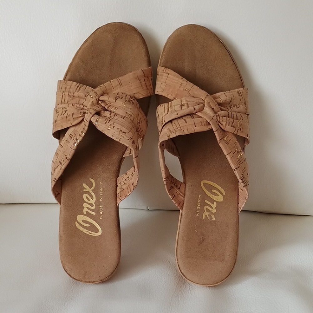 Onex Tan Sandals with Braided Bow Detail